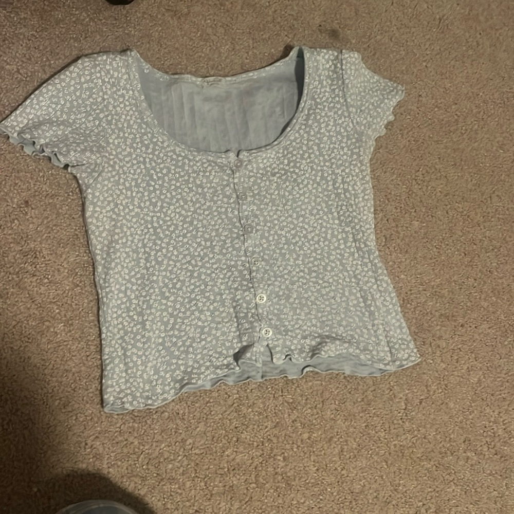 Blue floral John Galt short sleeve top